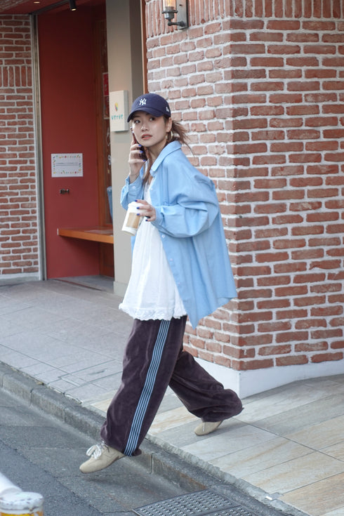 ベロアラインルーズパンツ